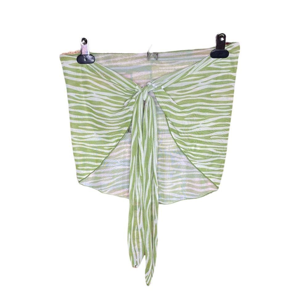5 for $25🔥SHEIN Green Zebra Striped Bikini Bottom Coverup XS